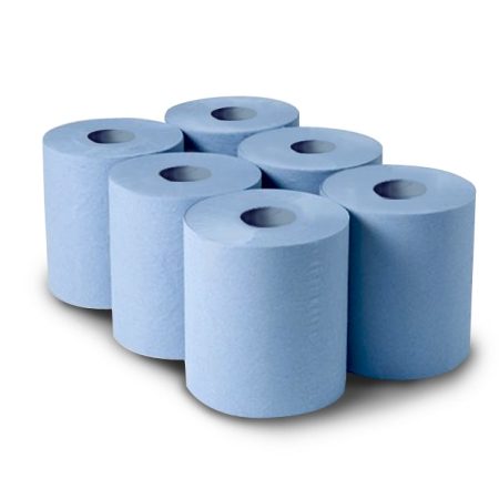 Centre Feed Blue Rolls 150m x 6