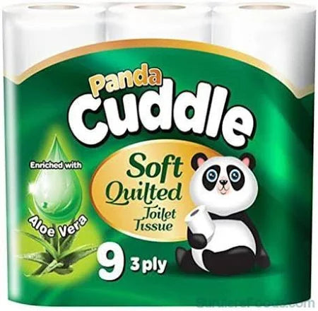 Panda - Cuddle Aloe Vera Soft Quilted Toilet Rolls - 9 Pack