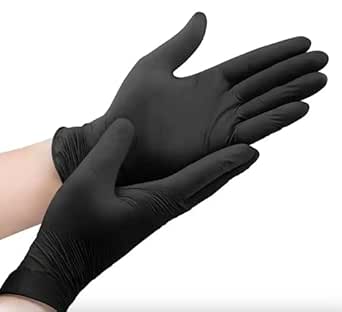 RAP Gloves Professional Black Nitrile Powder Free Multi Purpose Disposable Gloves, Extra Strong Examination Gloves large